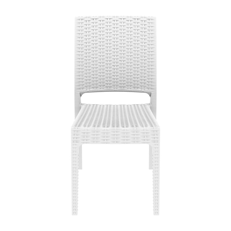 Compamia Florida Resin Wickerlook Patio Dining Chair in White