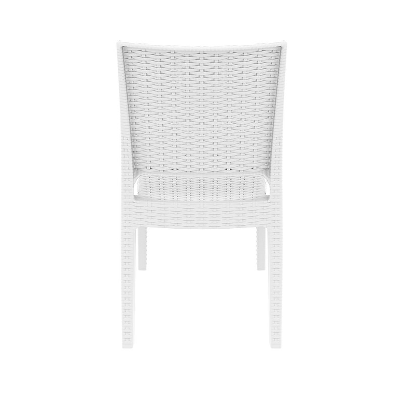Compamia Florida Resin Wickerlook Patio Dining Chair in White
