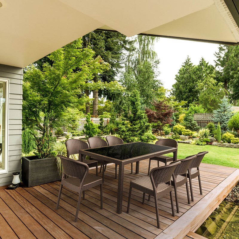 Compamia Daytona Resin Wickerlook Patio Dining Chair in Brown