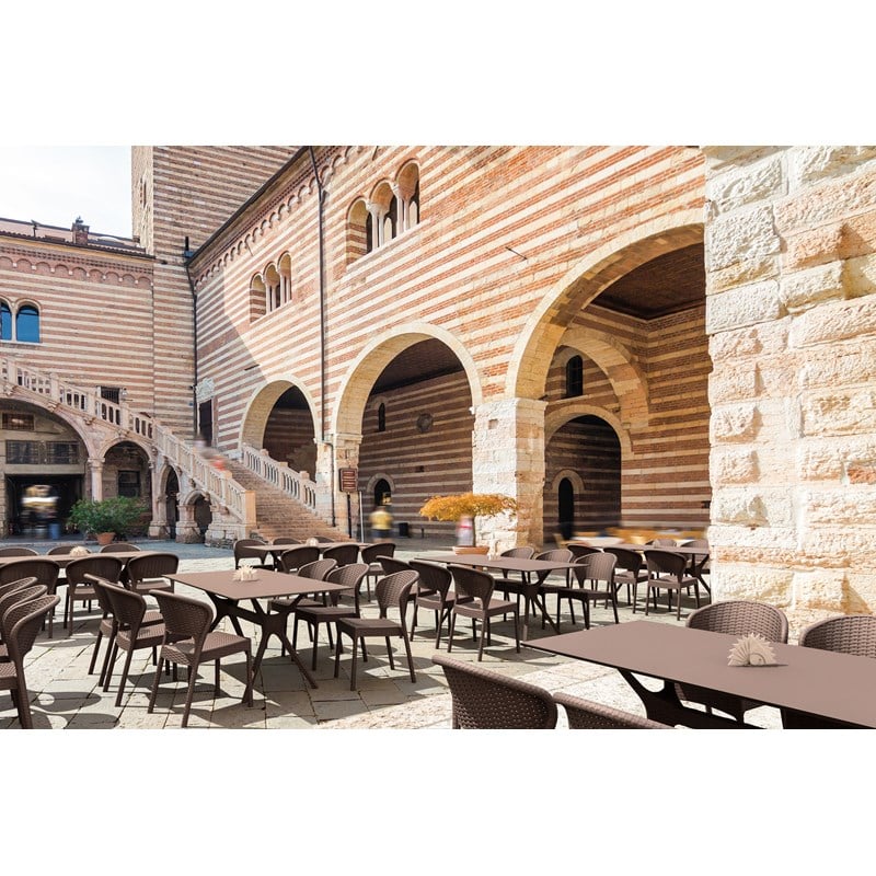 Compamia Daytona Resin Wickerlook Patio Dining Chair in Brown