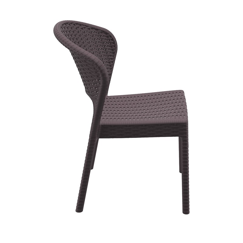 Compamia Daytona Resin Wickerlook Patio Dining Chair in Brown