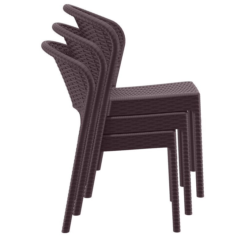 Compamia Daytona Resin Wickerlook Patio Dining Chair in Brown