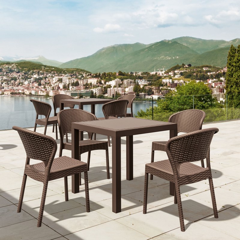 Compamia Daytona Resin Wickerlook Patio Dining Chair in Brown