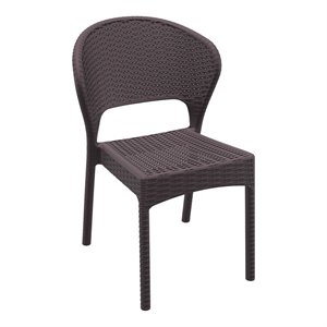 Compamia Daytona Resin Wickerlook Patio Dining Chair in Brown