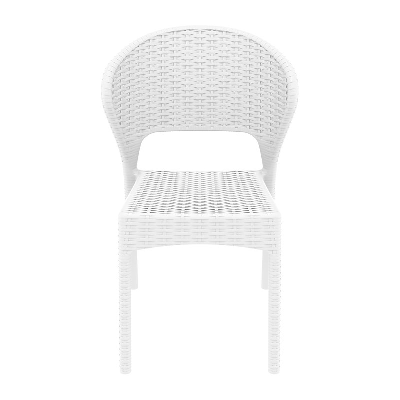 Compamia Daytona Resin Wickerlook Patio Dining Chair in White