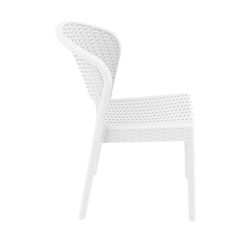 Compamia Daytona Resin Wickerlook Patio Dining Chair in White