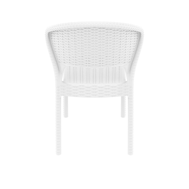 Compamia Daytona Resin Wickerlook Patio Dining Chair in White