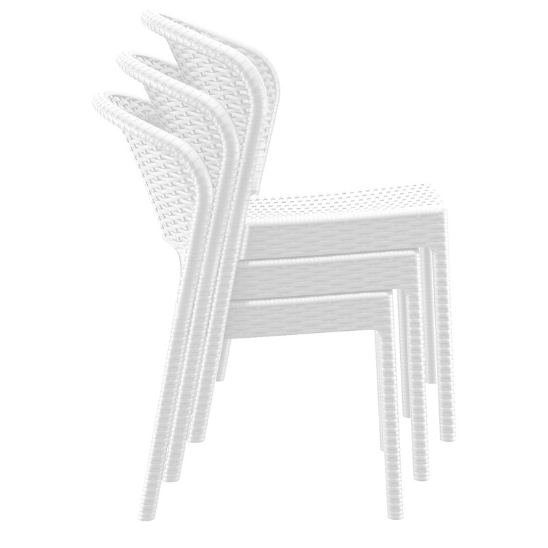 Compamia Daytona Resin Wickerlook Patio Dining Chair in White