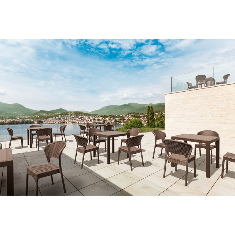 Compamia Daytona 5 Piece Square Wickerlook Patio Dining Set in Brown