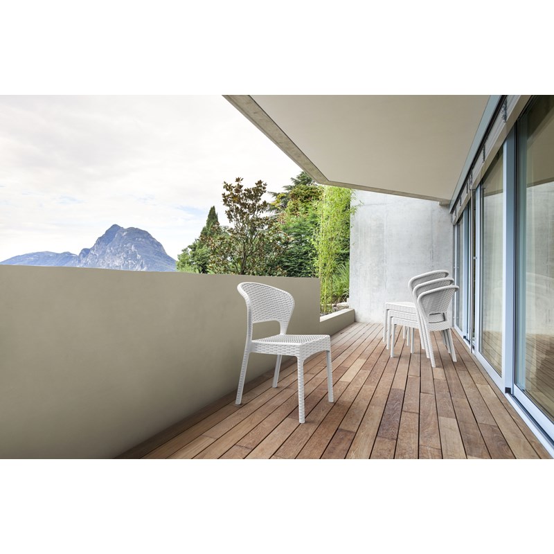 Compamia Daytona 5 Piece Square Wickerlook Patio Dining Set in Brown