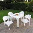Compamia Daytona 5 Piece Patio Dining Set in White