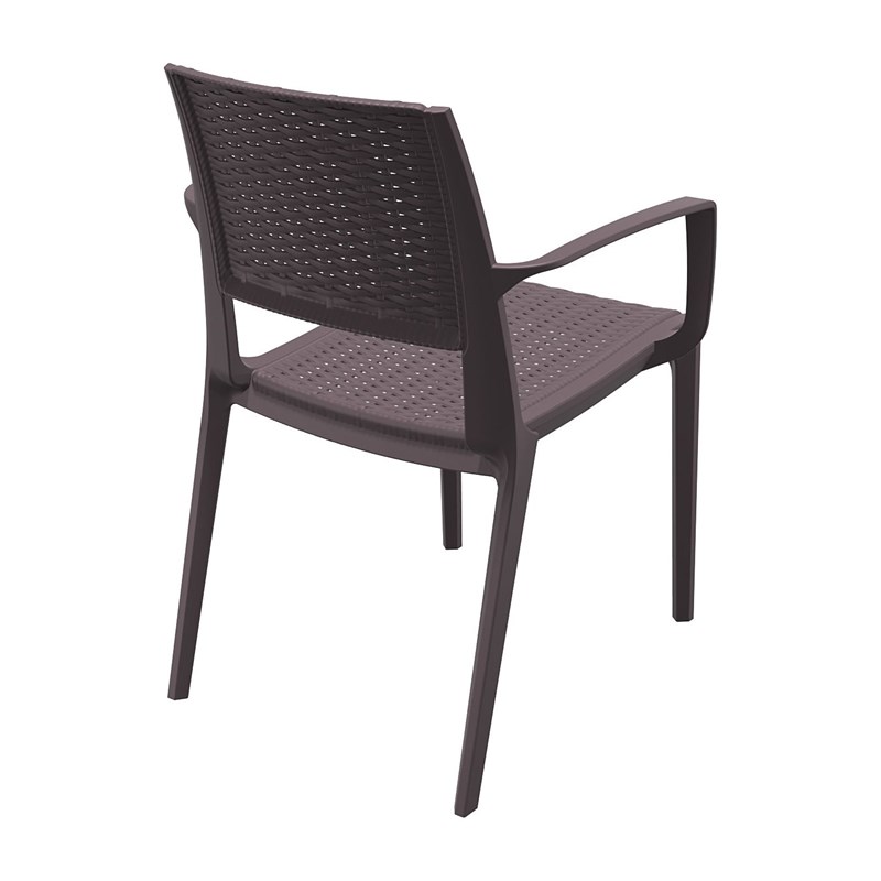 Compamia Capri Resin Patio Dining Arm Chair in Brown