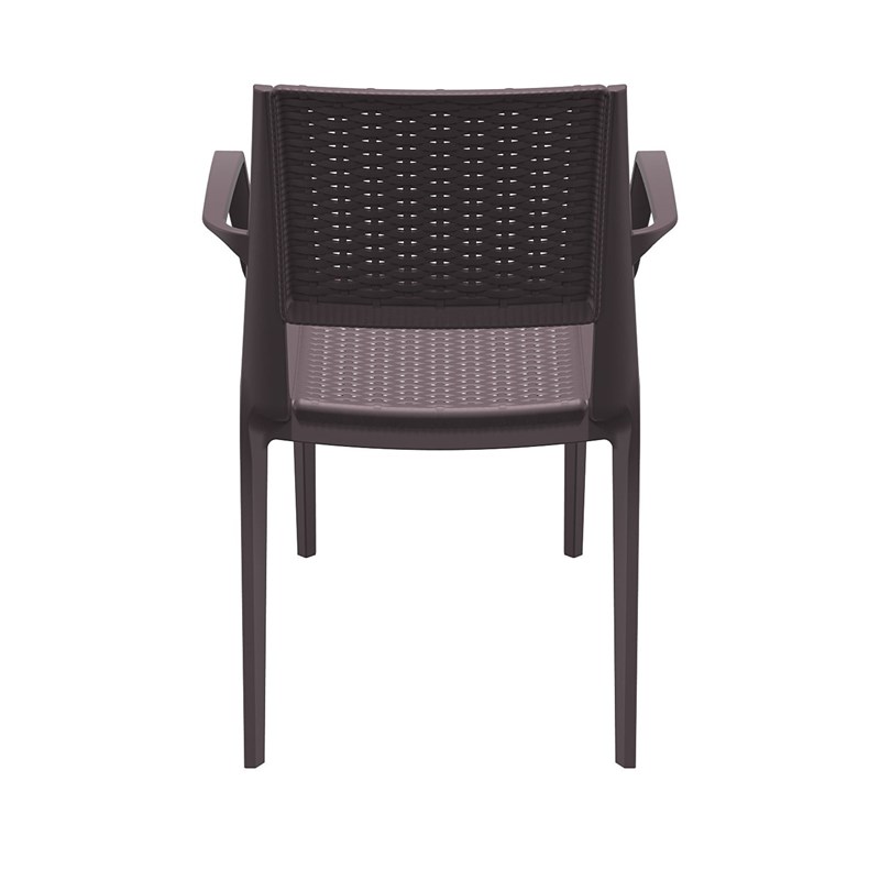 Compamia Capri Resin Patio Dining Arm Chair in Brown