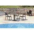 Compamia Capri Resin Patio Dining Arm Chair in Brown