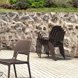 Compamia Capri Resin Patio Dining Arm Chair in Brown