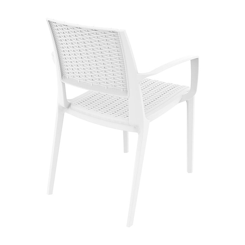 Compamia Capri Resin Patio Dining Arm Chair in White