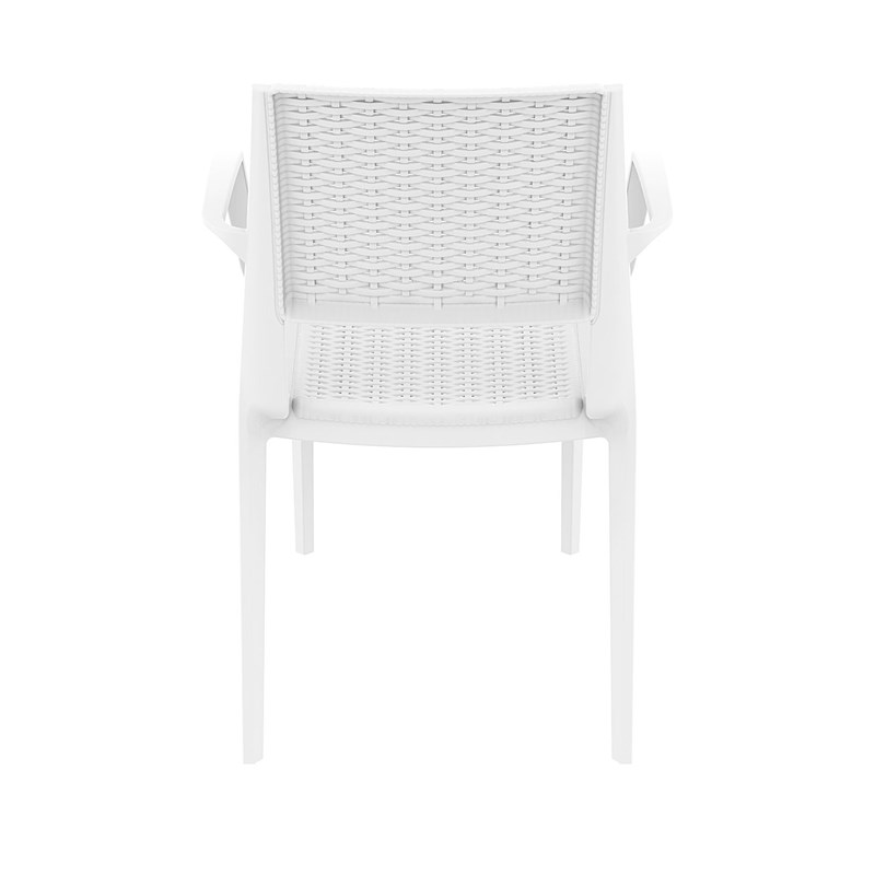 Compamia Capri Resin Patio Dining Arm Chair in White