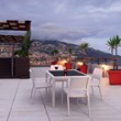 Compamia Capri Resin Patio Dining Arm Chair in White