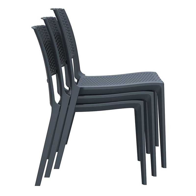 Compamia Verona Resin Wickerlook Patio Dining Chair in White