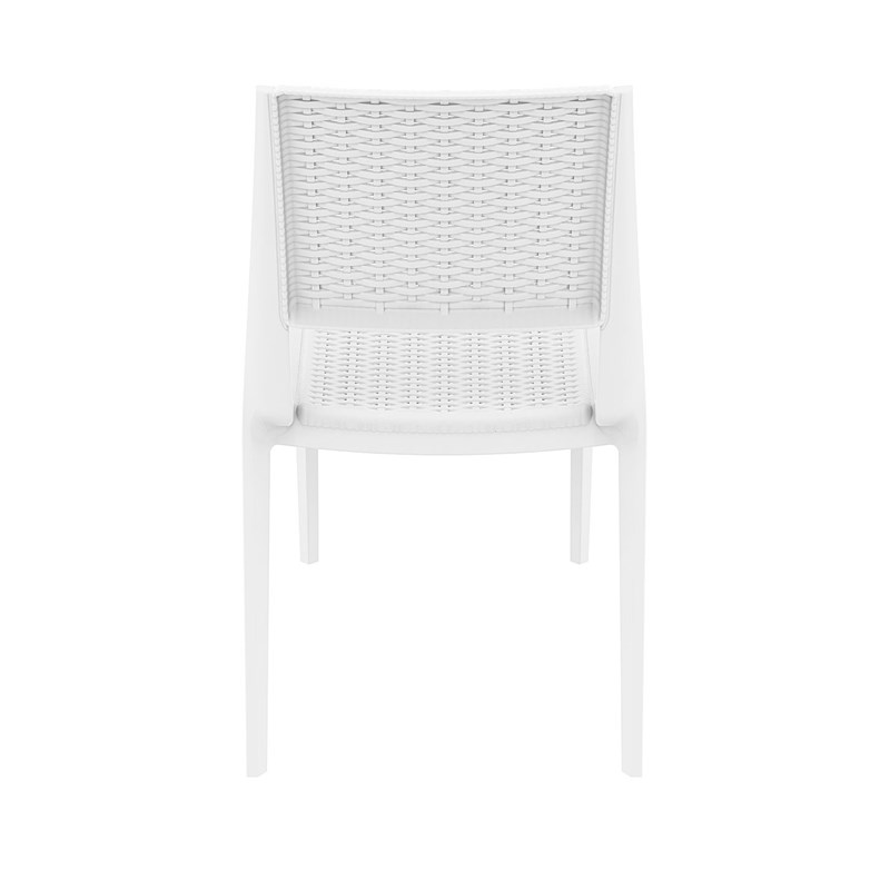 Compamia Verona Resin Wickerlook Patio Dining Chair in White