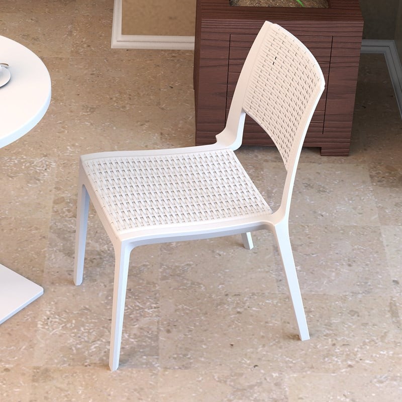 verona outdoor resin chair white