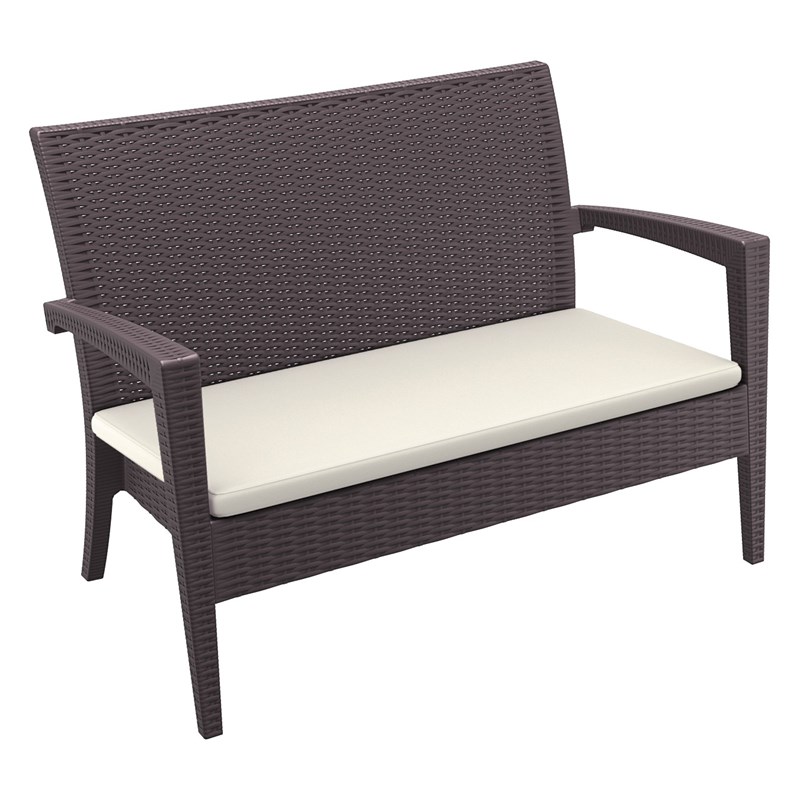 Compamia Miami Resin Patio Loveseat in Brown