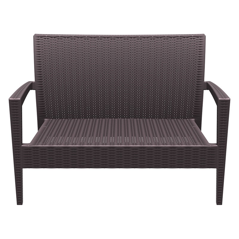 Compamia Miami Resin Patio Loveseat in Brown