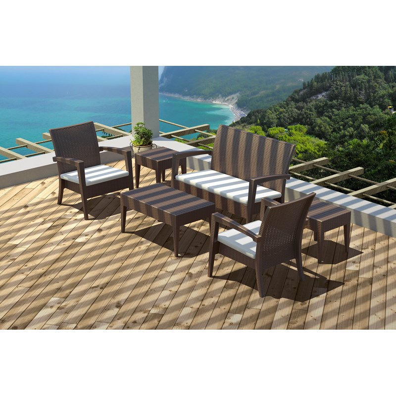 Compamia Miami Resin Patio Loveseat in Brown