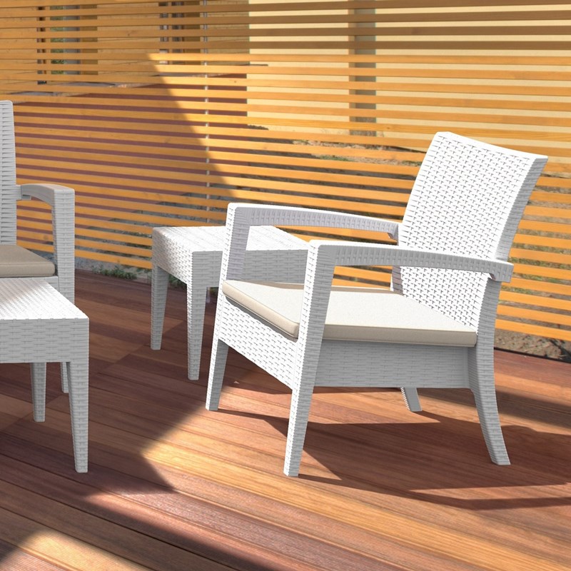 Compamia Miami Resin Club Chair in White