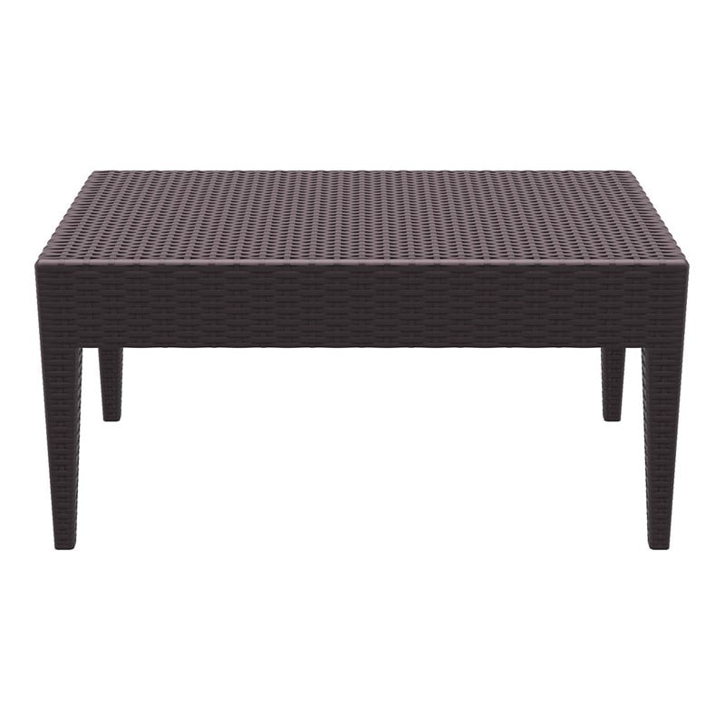 Compamia Miami Resin Patio Coffee Table in Brown