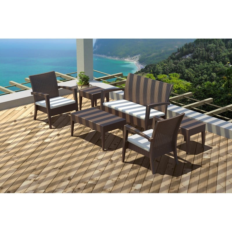 Compamia Miami Resin Patio Coffee Table in Brown