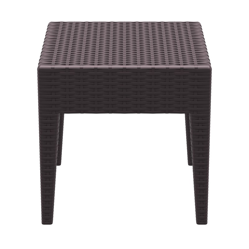 Compamia Miami Square Resin Patio Side Table in Brown