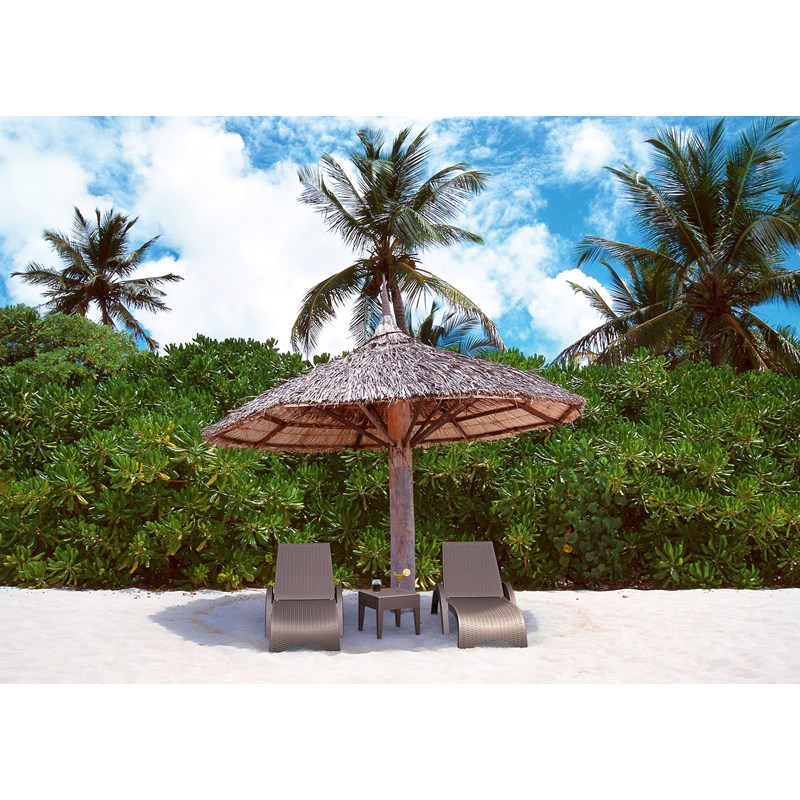 Compamia Miami Square Resin Patio Side Table in Brown