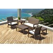 Compamia Miami Square Resin Patio Side Table in Brown