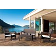 Compamia Miami Square Resin Patio Side Table in Brown