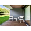 Compamia Miami Square Resin Patio Side Table in White