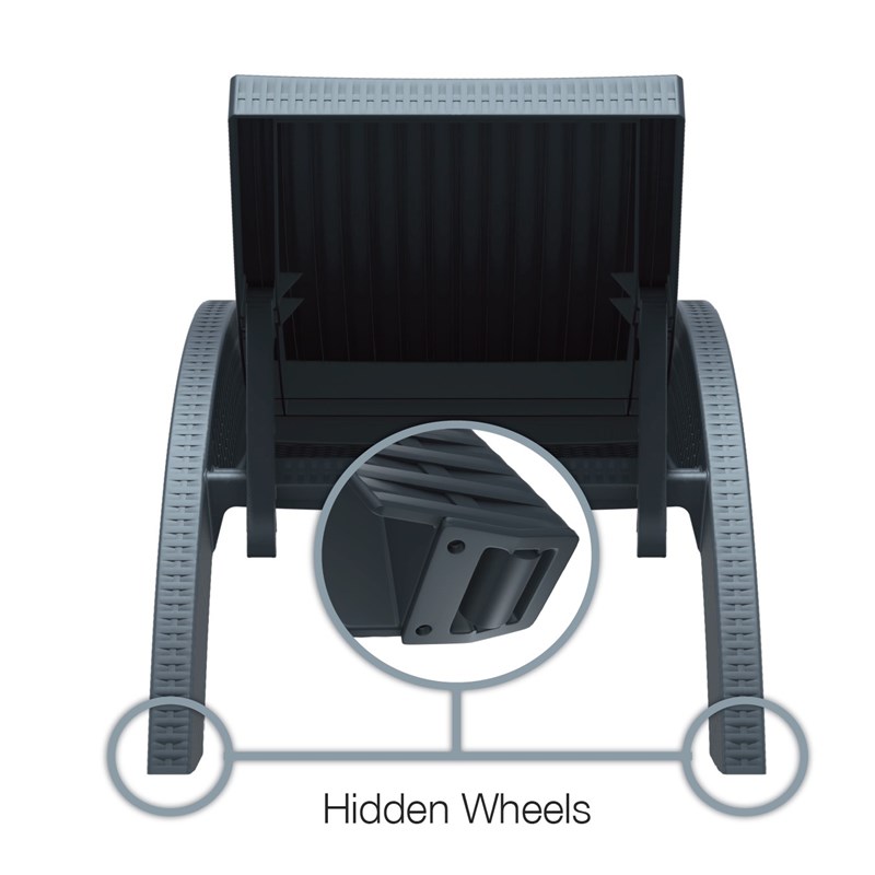 Compamia Miami Resin Wickerlook Patio Chaise Lounge in Brown