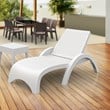 Compamia Miami Resin Wickerlook Patio Chaise Lounge in White
