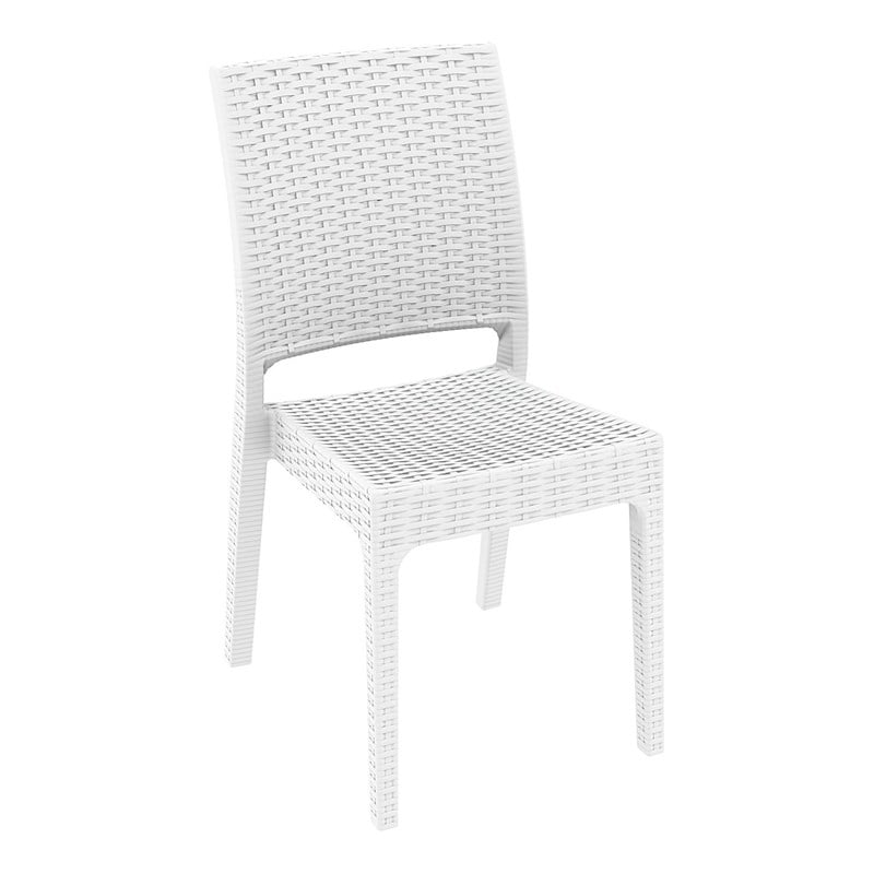 Compamia Orlando 7 Piece Wickerlook Patio Dining Set in White