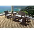 Compamia Miami 6 Piece Resin Patio Conversation Set in Brown