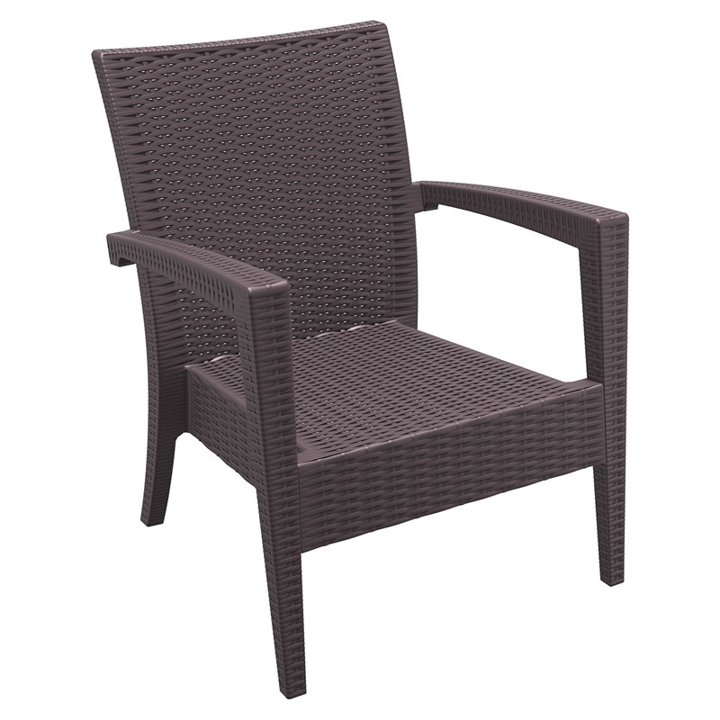 Compamia Miami 6 Piece Resin Patio Conversation Set in Brown