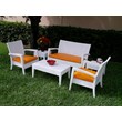 Compamia Miami 6 Piece Resin Patio Conversation Set in White