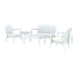 Compamia Miami 6 Piece Resin Patio Conversation Set in White