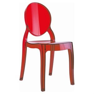 compamia siesta baby elizabeth kids chair in transparent red