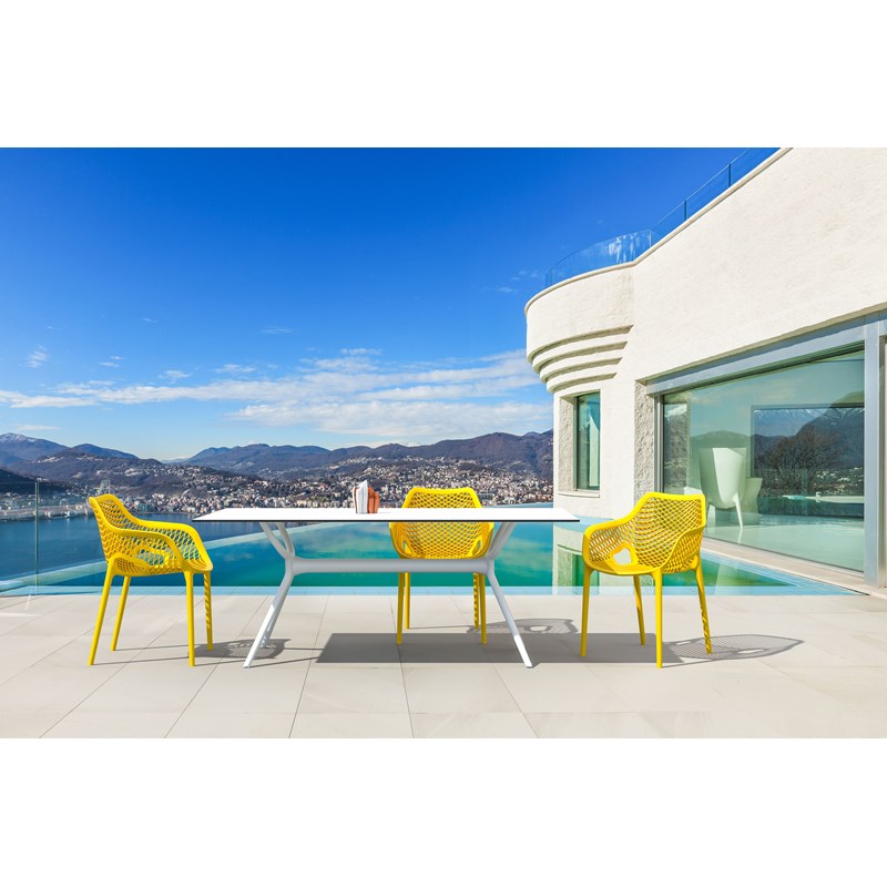 Compamia Air XL Patio Dining Arm Chair in Yellow