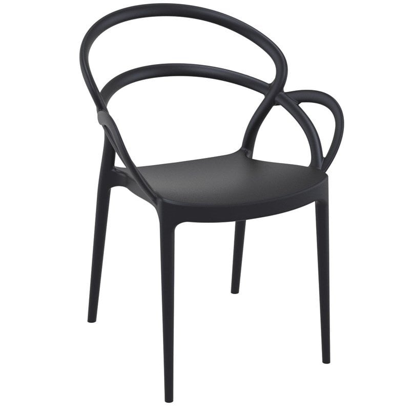 Compamia Mila Dining Arm Chair in Black