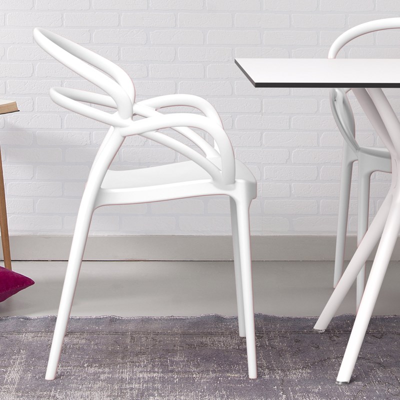 Compamia Mila Dining Arm Chair in White