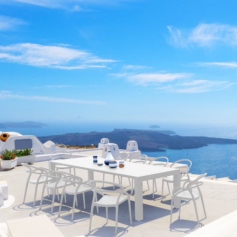 Compamia Mila Dining Arm Chair in White