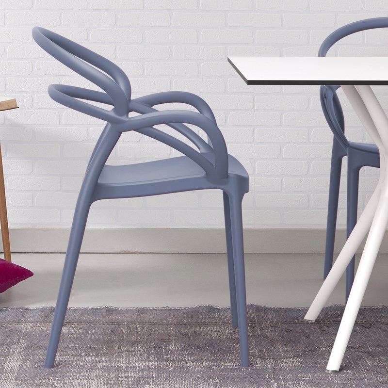 Compamia Mila Dining Arm Chair in Dark Gray