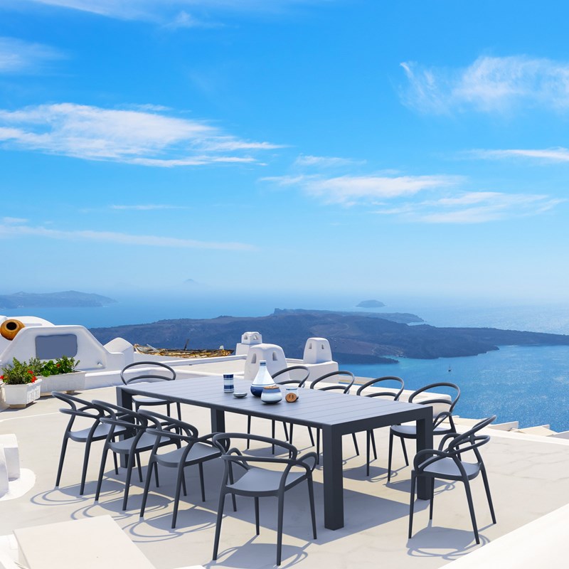 Compamia Mila Dining Arm Chair in Dark Gray